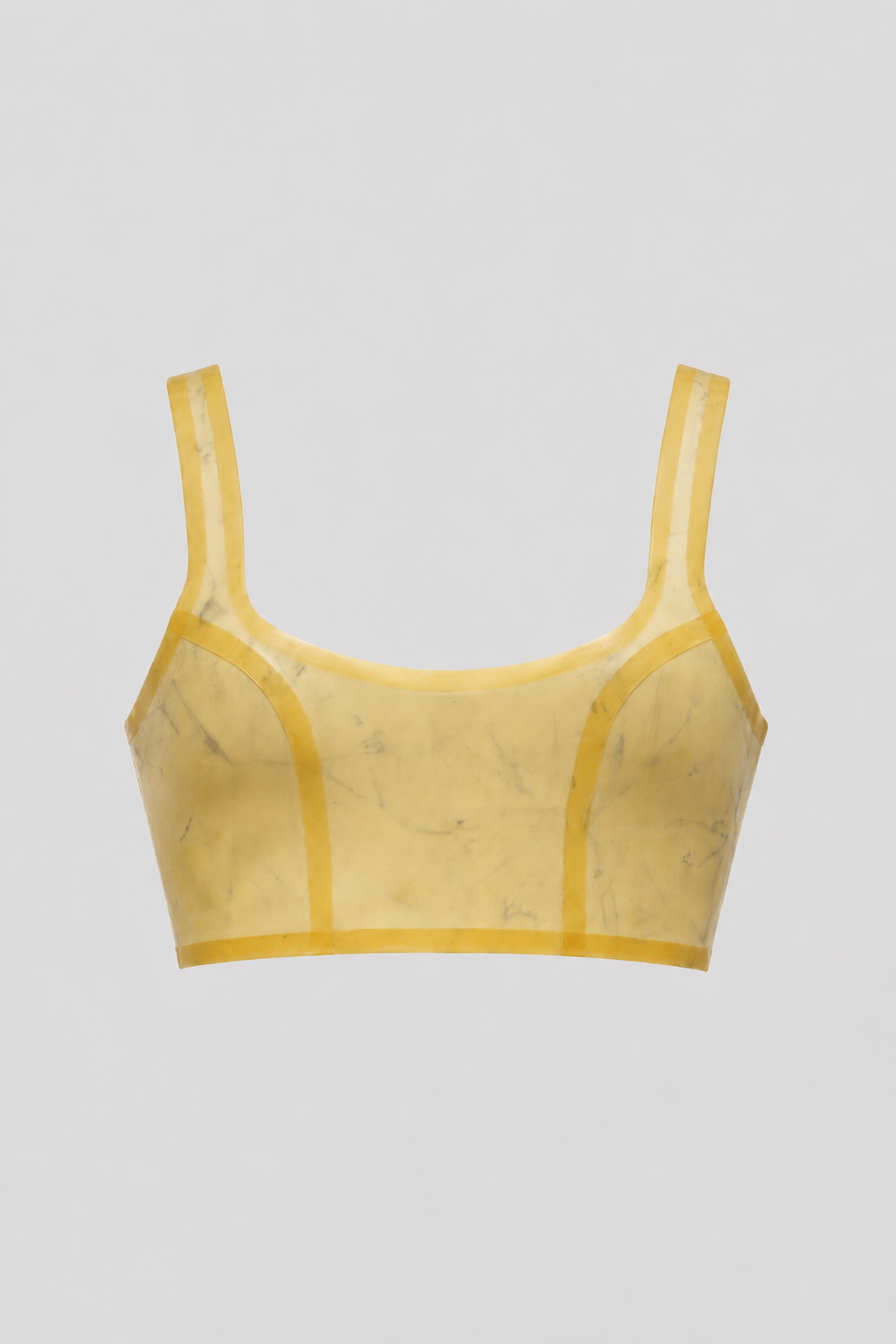 YELLOW DYED LATEX CROP TOP