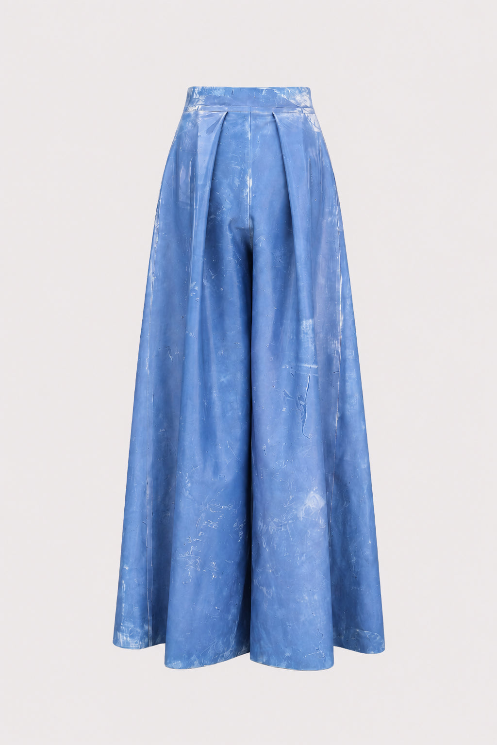 BLUE DYED LATEX WIDE PANTS