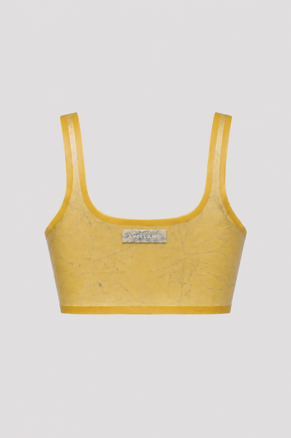 YELLOW DYED LATEX CROP TOP