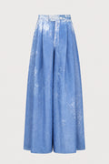 BLUE DYED LATEX WIDE PANTS