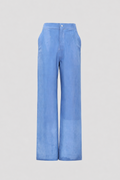 BLUE DYED LATEX STRAIGHT PANTS