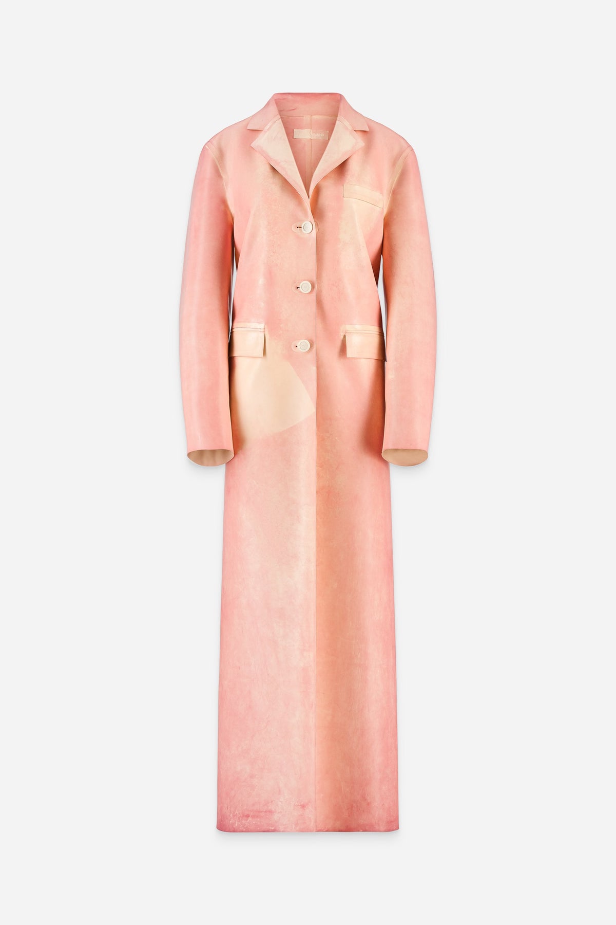 PINK DYED LATEX LONG COAT