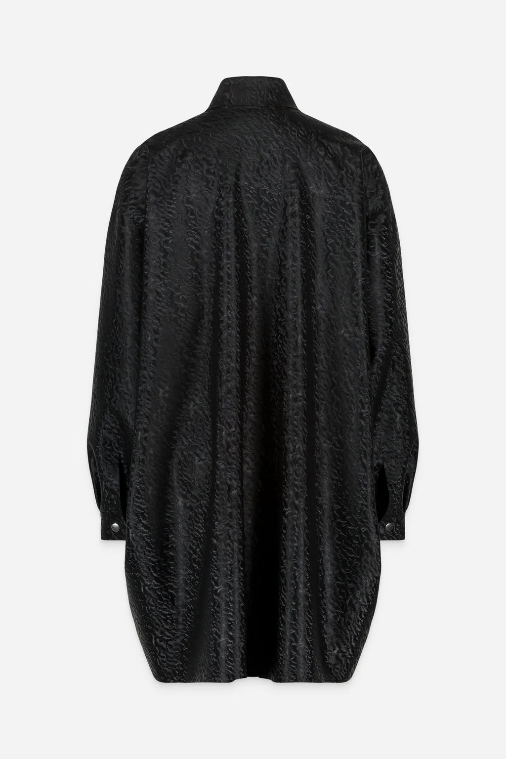 BLACK TEXTURED LATEX LONG SHIRT