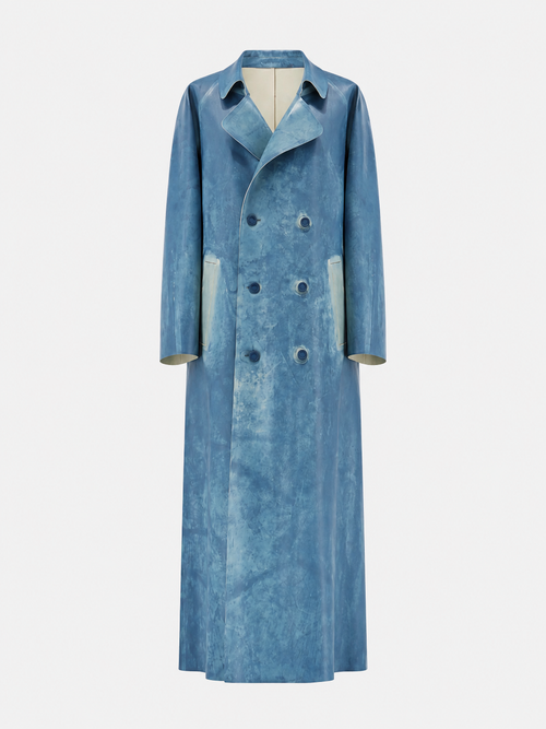 UNIQUE BLUE DYED LATEX COAT